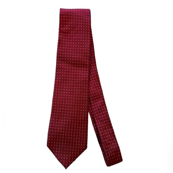 NWT Club Room 100% Silk Red Tie Polka Dot - Picture 4 of 6